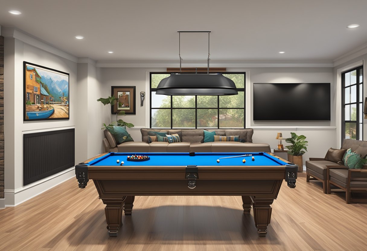 pool table in game room