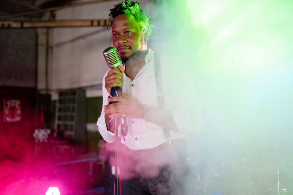 man holding a microphone