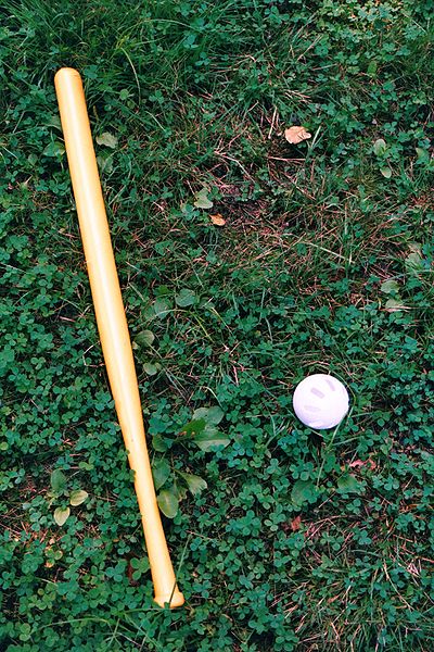 Wiffle bat and ball