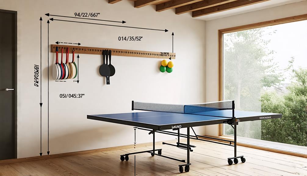 optimal space for ping pong