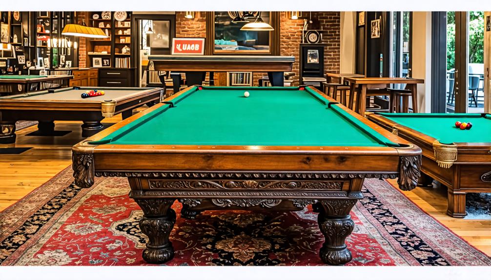 different styles of pool tables