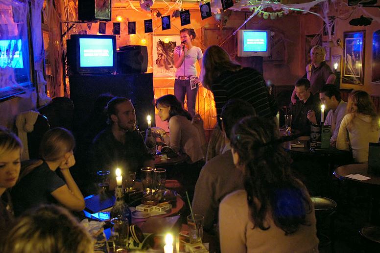 The karaoke invasion hits an Irish pub in Hamburg.