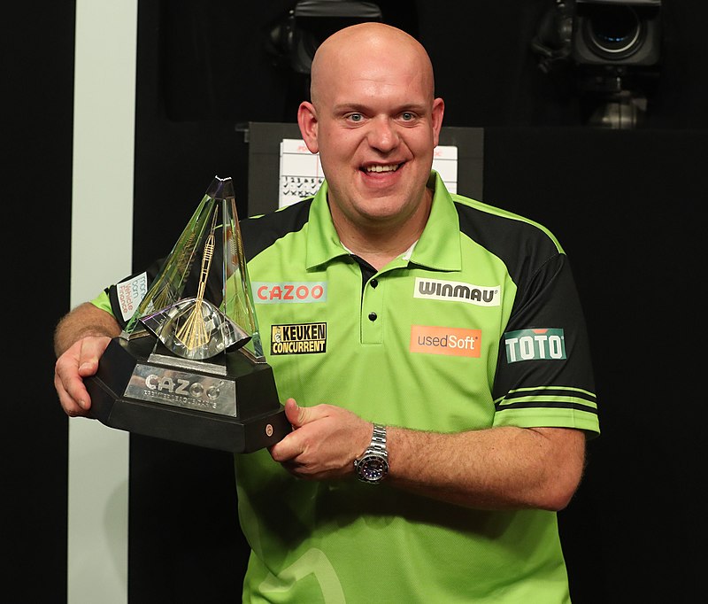 Play-off tournament night of the 2022 Cazoo Premier League Darts at the Mercdes-Benz Arena, Berlin, Germany: Michael van Gerwen